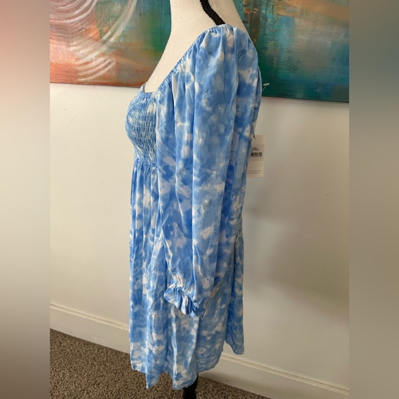 Faithful The Brand New With Tags Alina Mini Dress In Roos Tye Dye Blue 2 - Picture 3 of 12